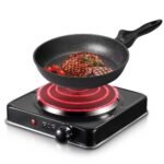 RAF Electric Stove - Single Burner Solid Plate Hot Plate (Black)