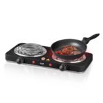 RAF Double Burner Electric Stove - Dual Hot Plate Coil & Infrared (Black) - Image 2