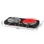 RAF Double Burner Electric Stove - Dual Hot Plate Coil & Infrared (Black) - Image 3