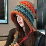 Handmade Crochet Multicolor Winter Hat - Warm Knitted Boho Beanie Cap