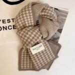 Winter Houndstooth Knit Scarf - "Nice To Meet" Soft Warm Wool Shawl - Image 4