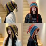 Handmade Crochet Multicolor Winter Hat - Warm Knitted Boho Beanie Cap - Image 3