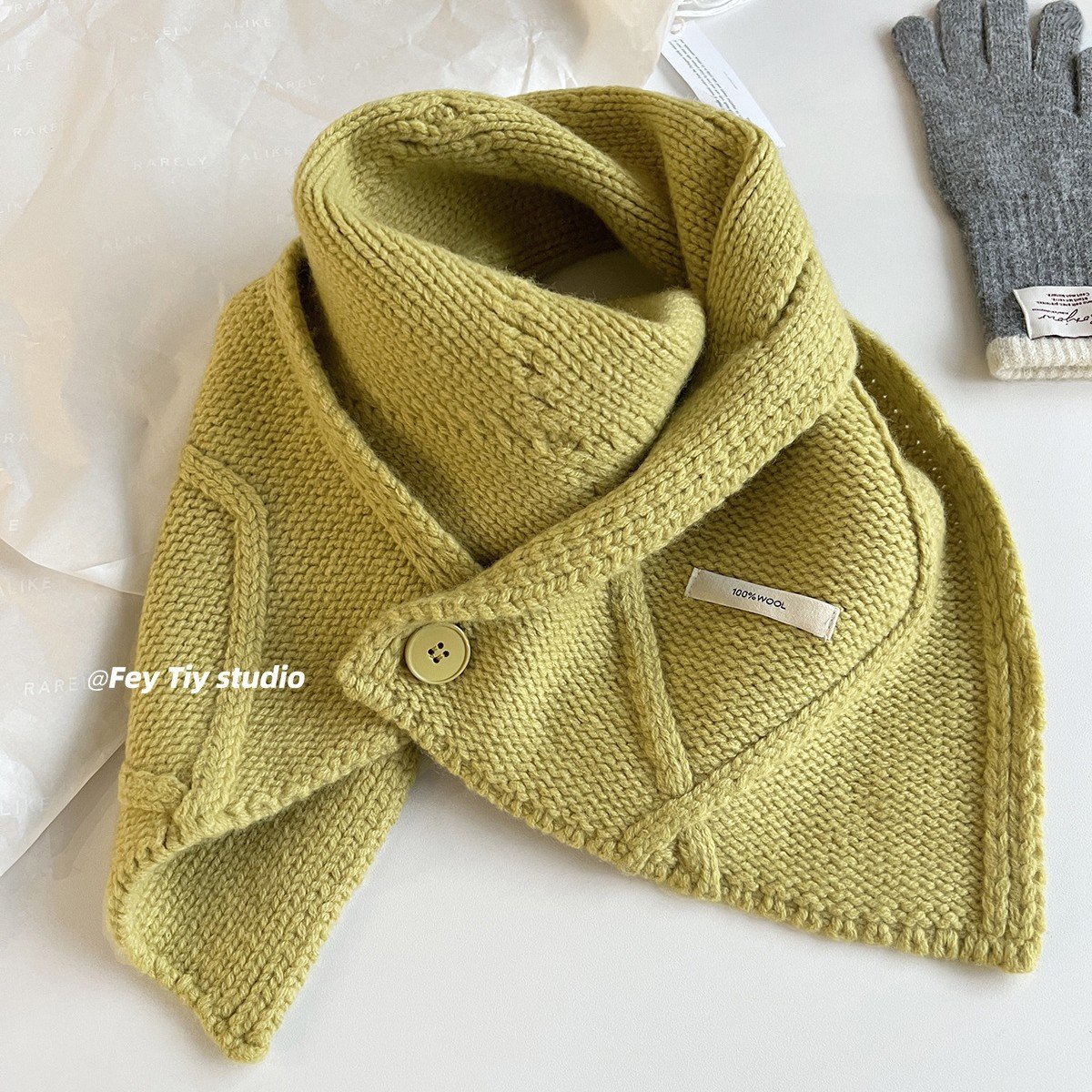 O1CN01LmdnLE1woe4zFFZJH_!!2219366786355-0-cib Buttoned Knit Winter Neck Scarf - Soft Woolen Warm Collar Shawl - Image 1