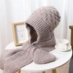 Pink Knitted Hood & Scarf Combo - Image 3