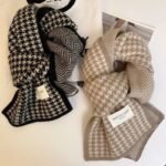 Winter Houndstooth Knit Scarf - "Nice To Meet" Soft Warm Wool Shawl - Image 2