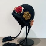 Handmade Crochet Red Winter Hat with Flower Design - Knitted Wool Cap with Tassels - Image 3