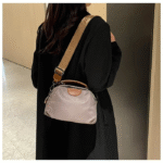 New Portable Nylon Cloth with Cowhide Shoulder Bag - ছবি 2