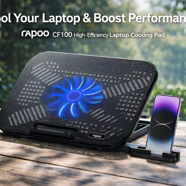 🔹 Rapoo CF100 Black Cooling Pad 🏷️ SEO Title Rapoo CF100 Black Cooling Pad – USB Laptop Cooler with Dual Fans | Remel Solution