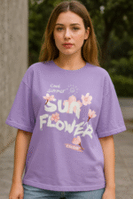 Drop Shoulder T-shirt Purple - ছবি 2