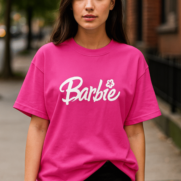 Drop Shoulder Barbie T-shirt Pink
