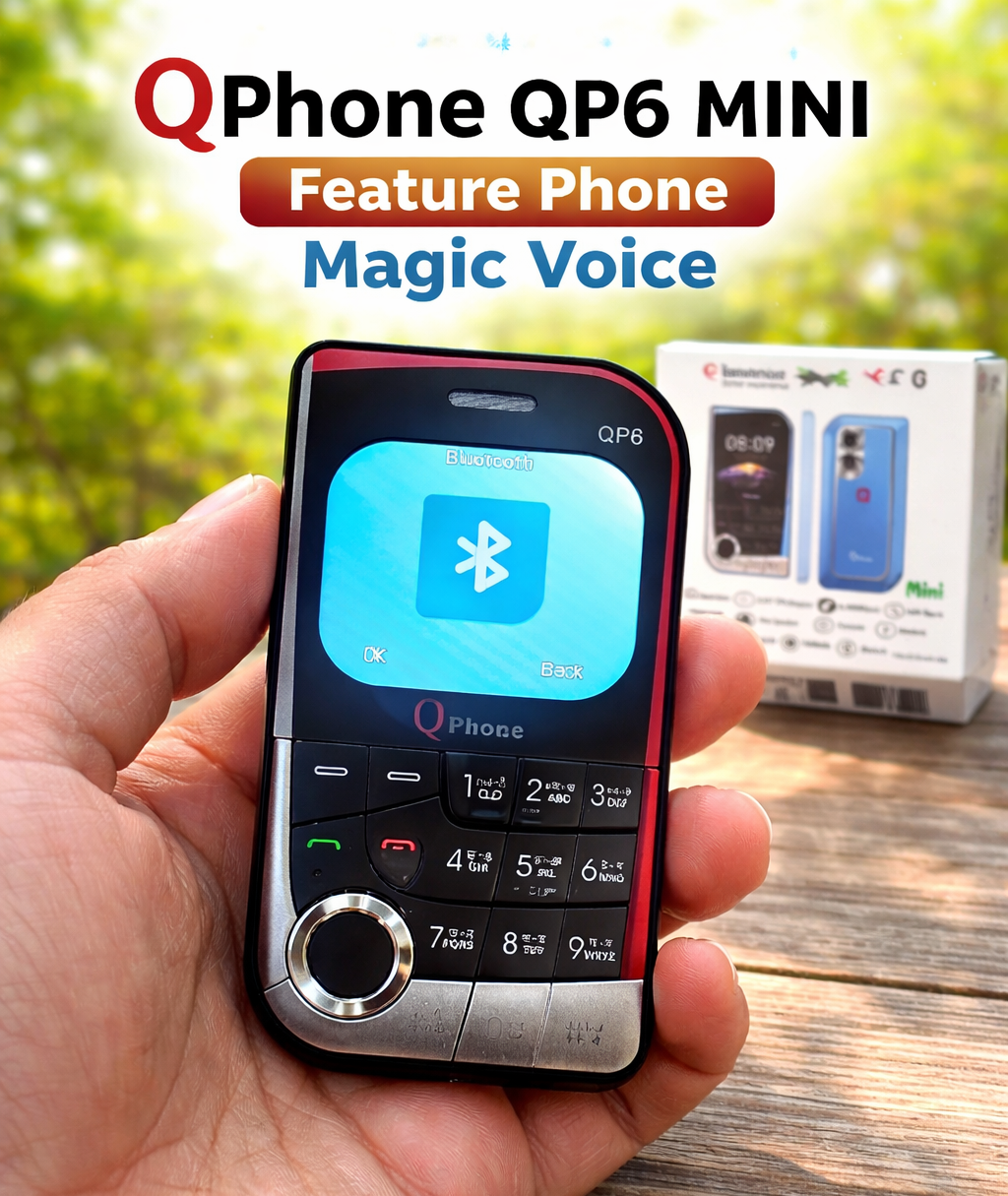 WWQQ3726RR đš Qphone QP6 Mini Feature Phone Magic Voice đˇī¸ SEO Title Qphone QP6 Mini Feature Phone Magic Voice â Compact Dual SIM Button Phone | Remel Solution - āĻāĻŦāĻŋ 1